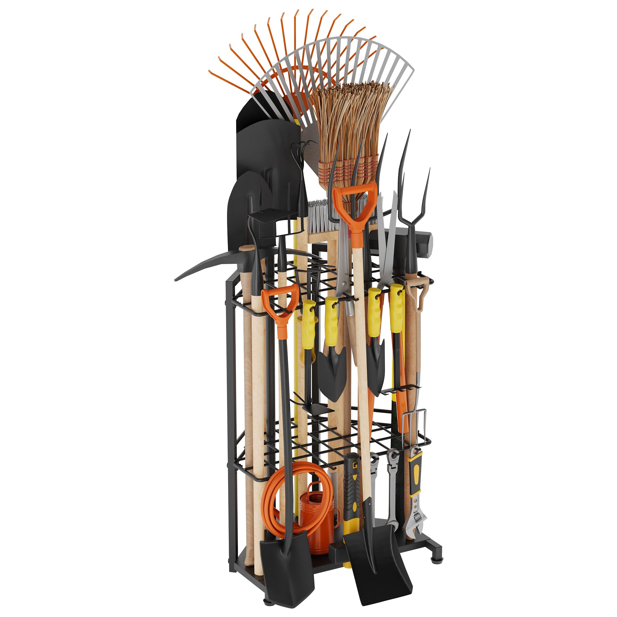 Garden Tool Organiser for Corners, Heavy Duty Metal Shelf with 34